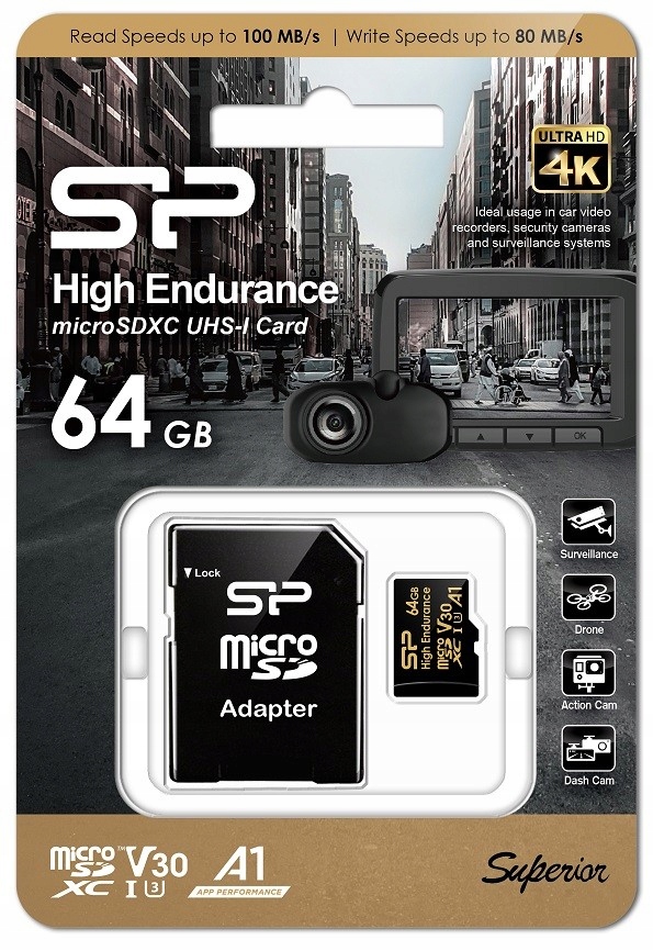 Zbliżenie na kartę pamięci microSD High Endurance