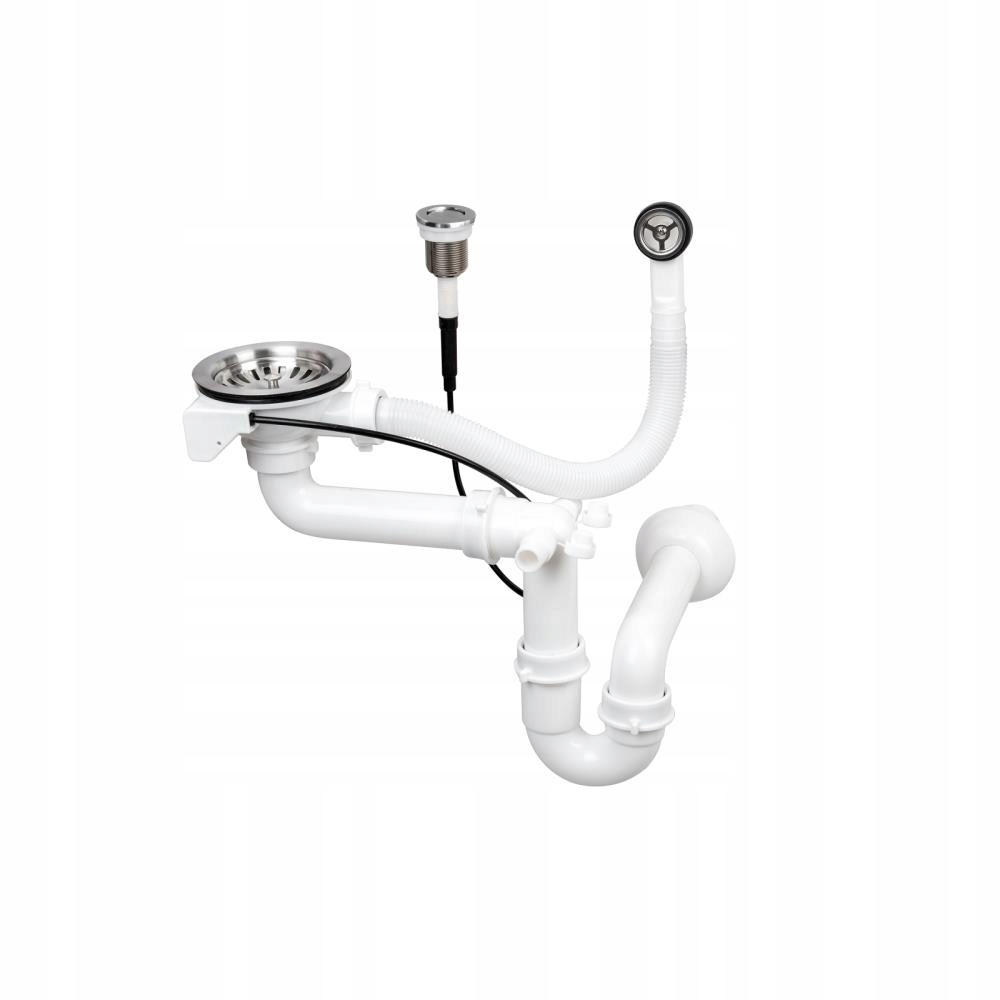 SYFON AUTOMATYCZNY JEDNOKOMOROWY CHROMOWANY PUSH