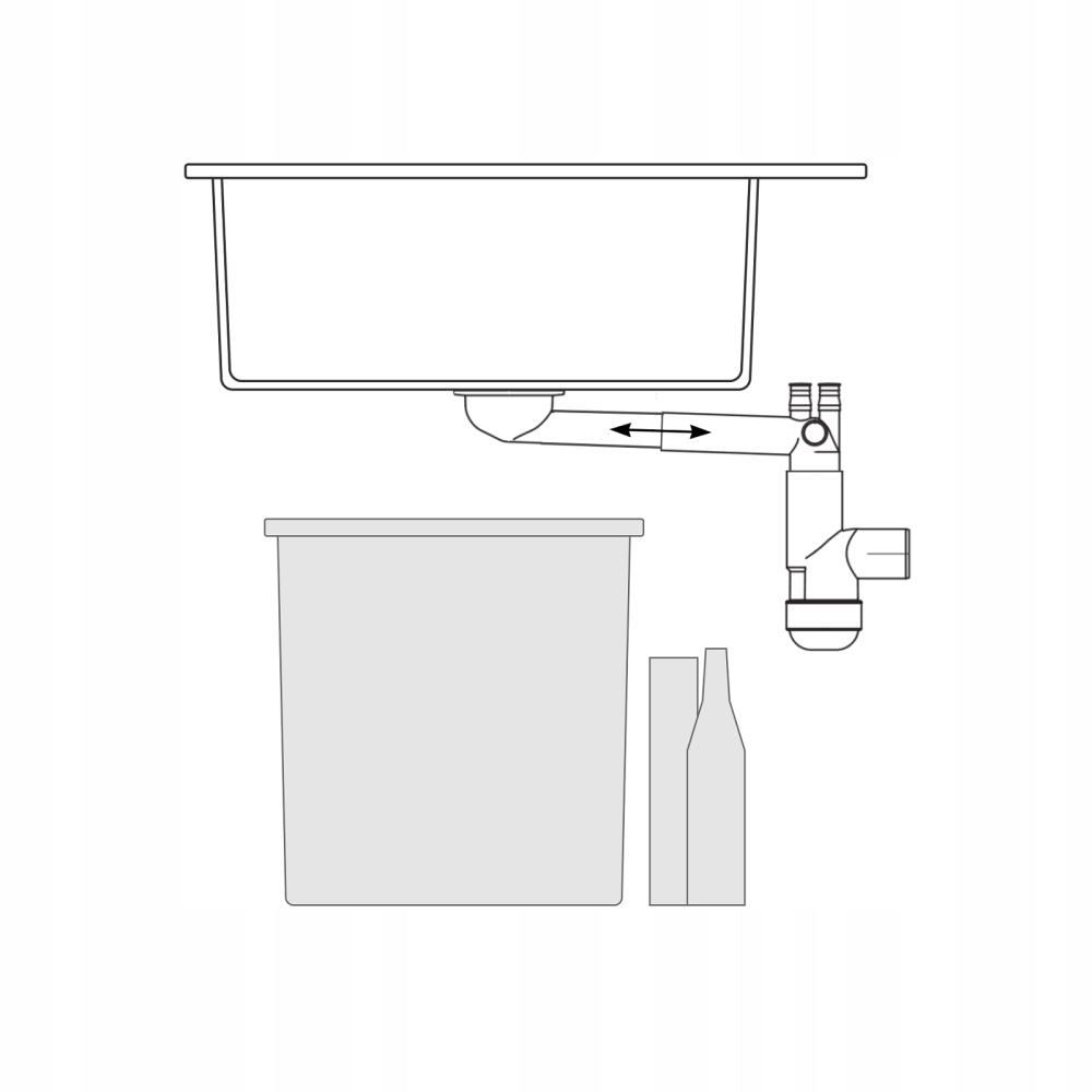 SYFON AUTOMATYCZNY JEDNOKOMOROWY CHROMOWANY PUSH