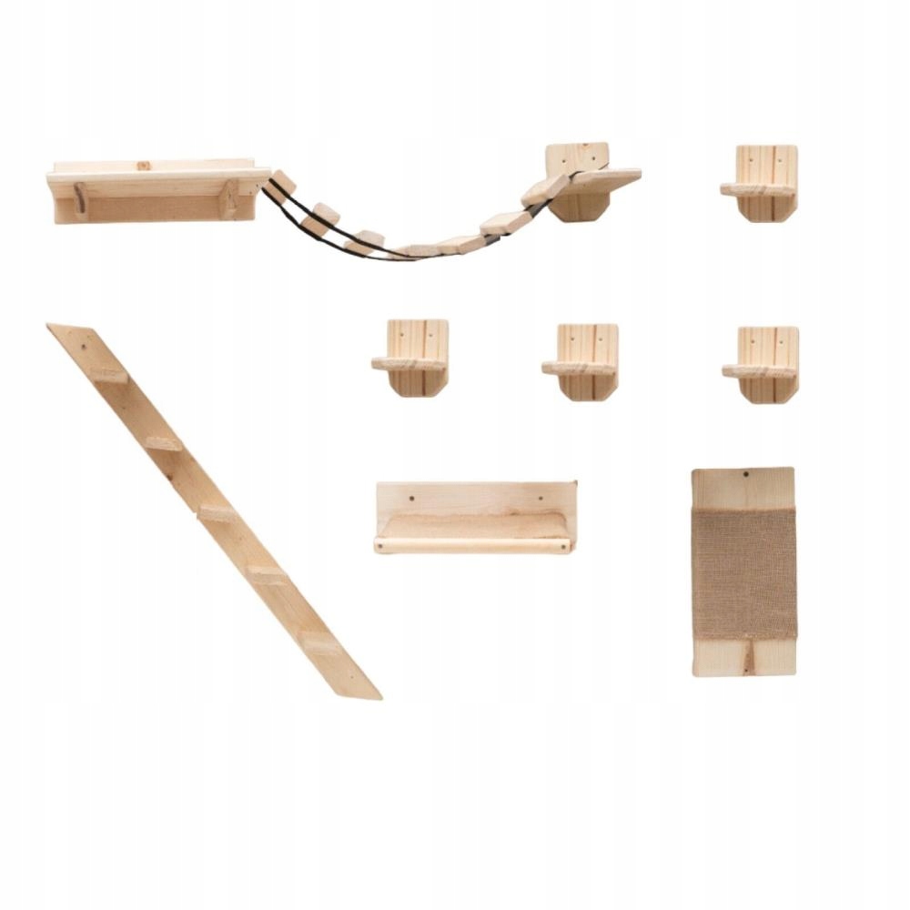 WISZĄCY MOSTEK DLA KOTÓW Z PÓŁKAMI 12 X 17 X 15 CM