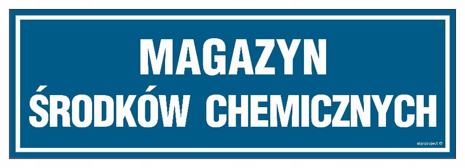 Magazyn Środków Chemicznych Tabliczka Znak 300 X 100 Z Przylepcami Pn
