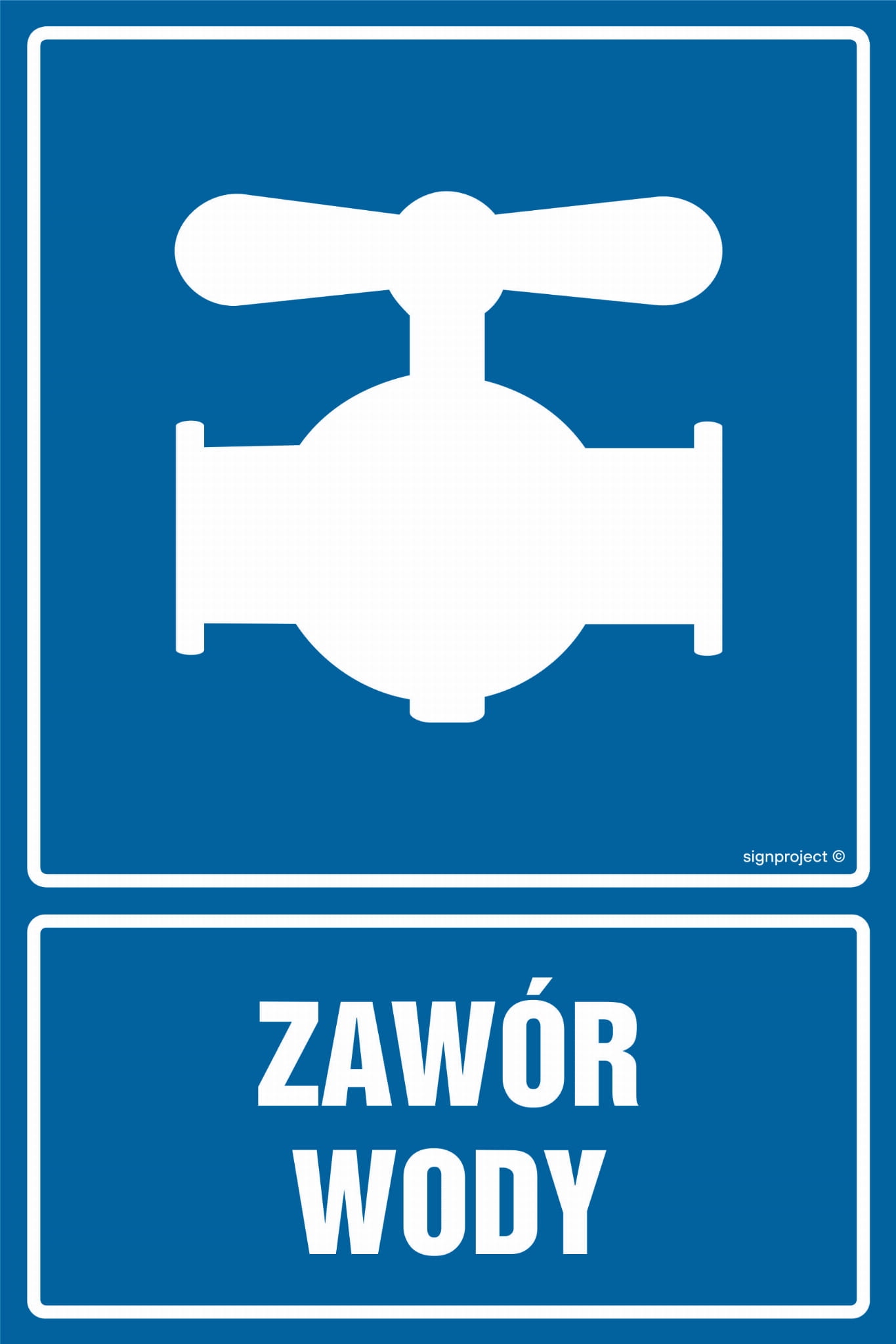 Zawór Wody - 7,5 X 10 Cm, Znak Płyta Niebieska
