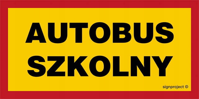 Autobus Szkolny - Duża Tablica 40 X 20 Cm, Płyta