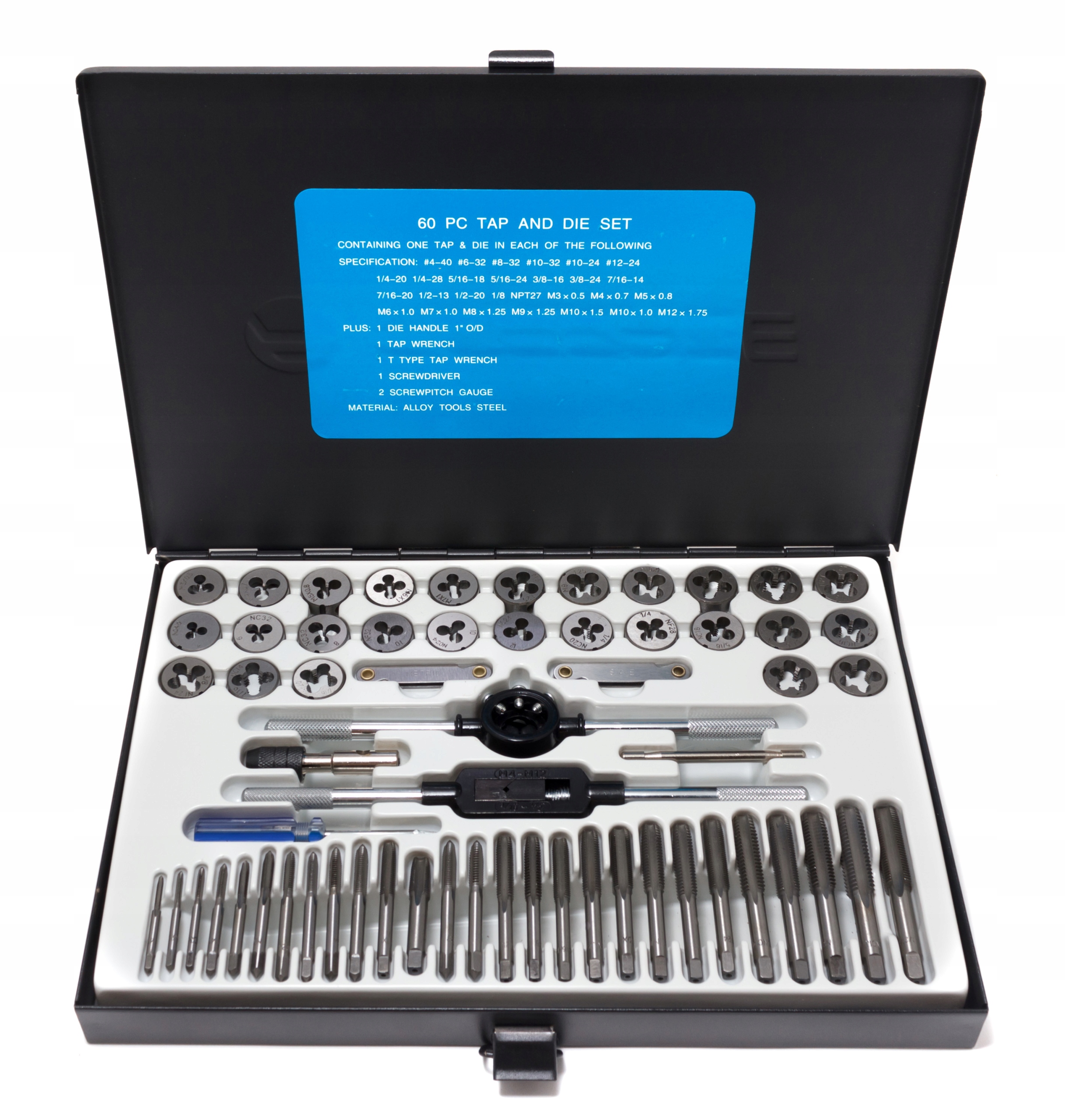 Sada závitníků a závitových matric - obsah