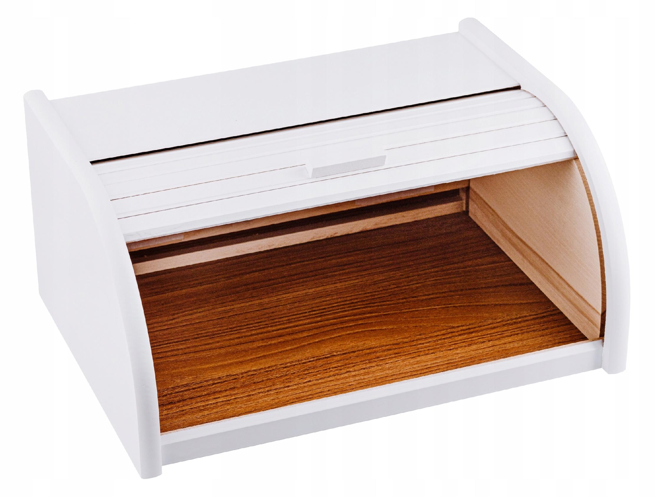 Chlebak Pojemnik Chleb Pieczywo Drewniany Biały