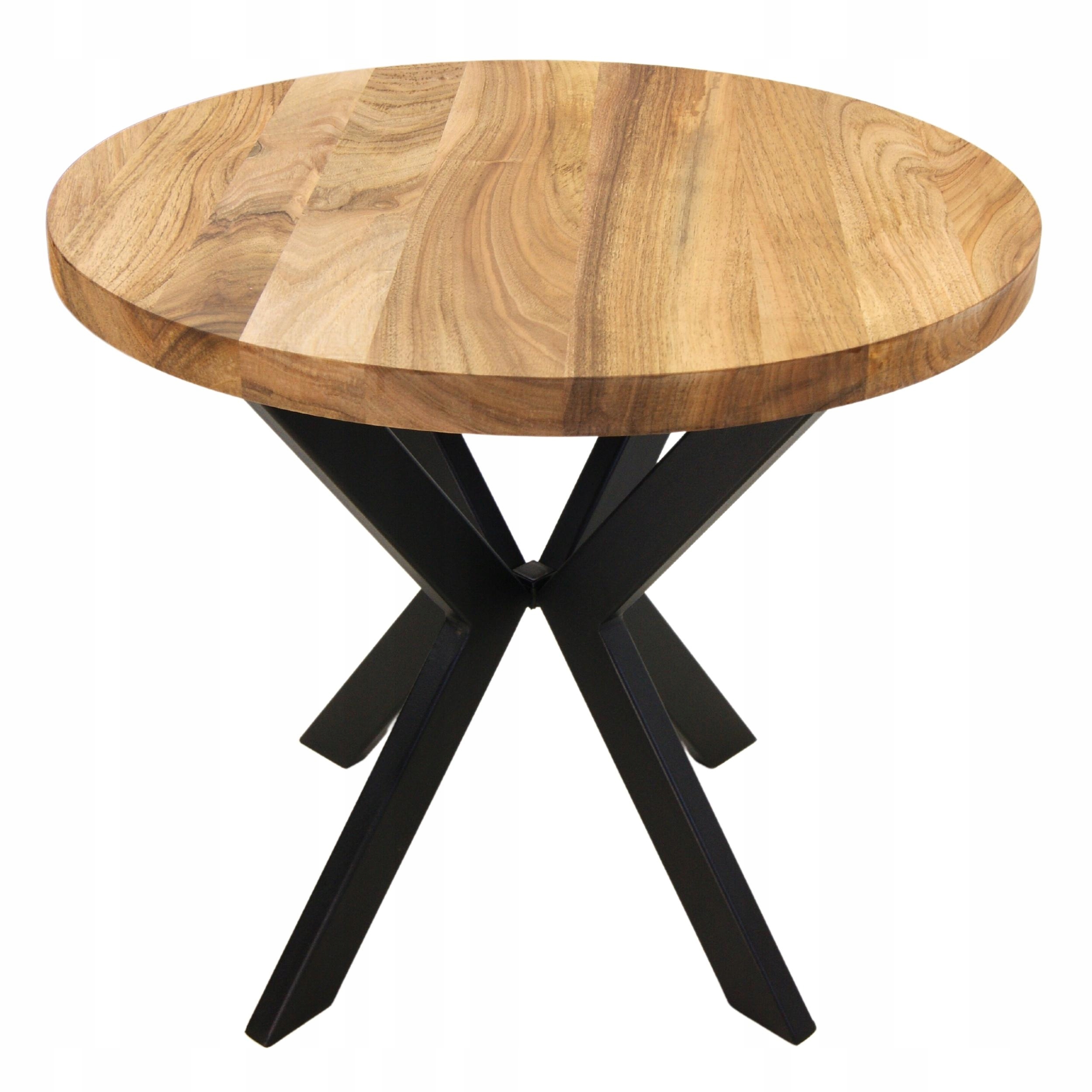 stolik orzech drewniany okrągły do salonu 80 cm Plasterek Drewna stolik orzech drewniany okrągły do salonu 80 cm Plasterek Drewna