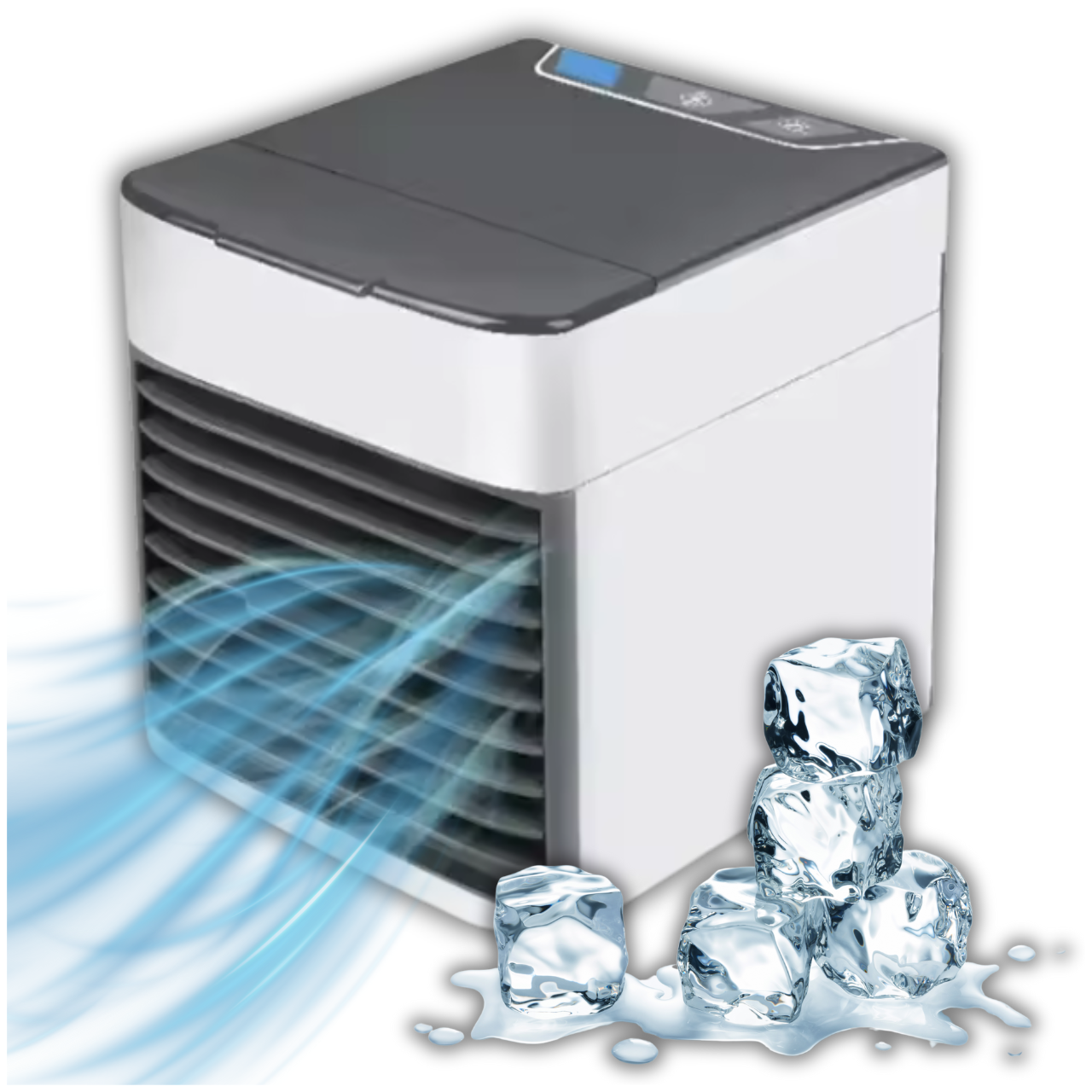 KLIMATOR MINI NA WODĘ I LÓD USB PRZENOŚNY MAŁY WENTYLATOR NAWILŻACZ 3W1