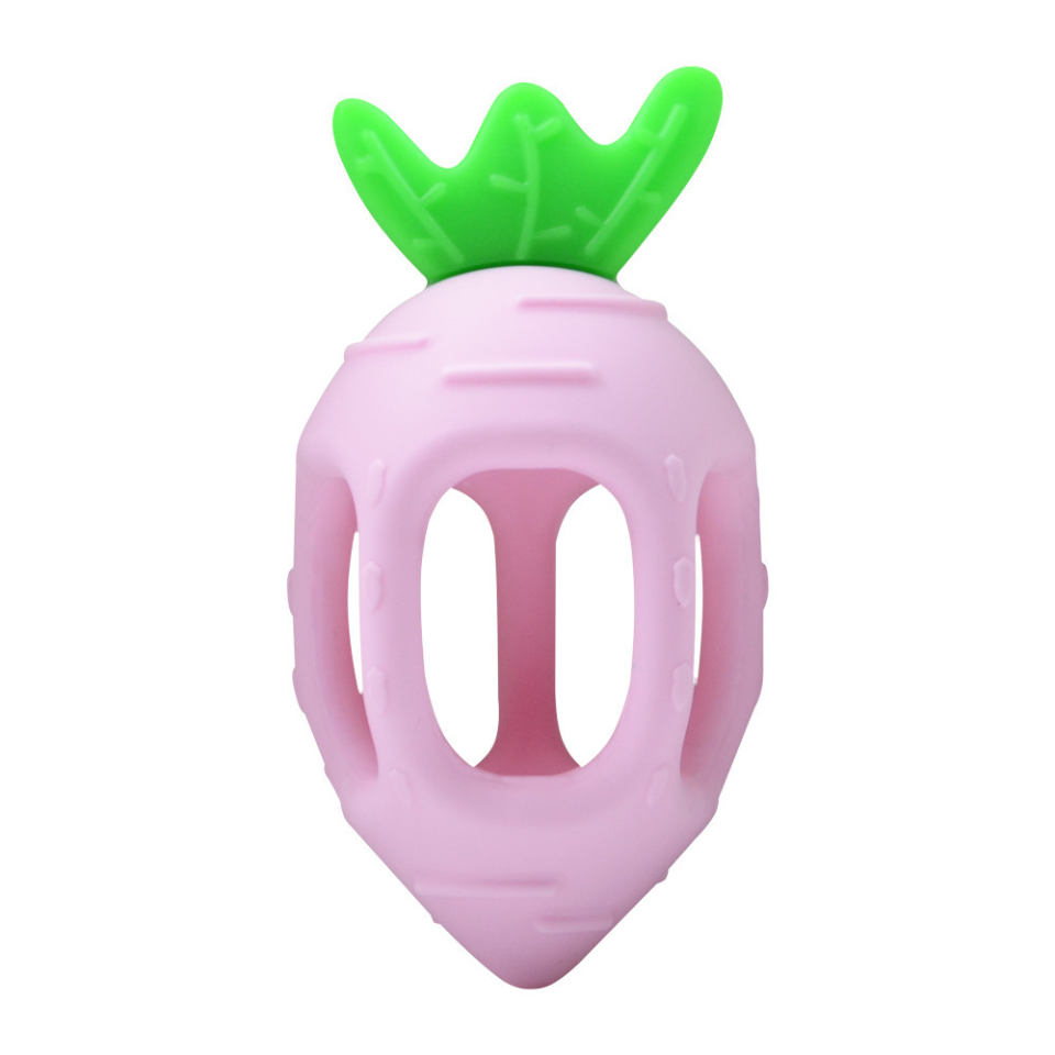 GRYZAK DLA DZIECI RZODKIEWKA Z UCHWYTAMI RÓŻOWY