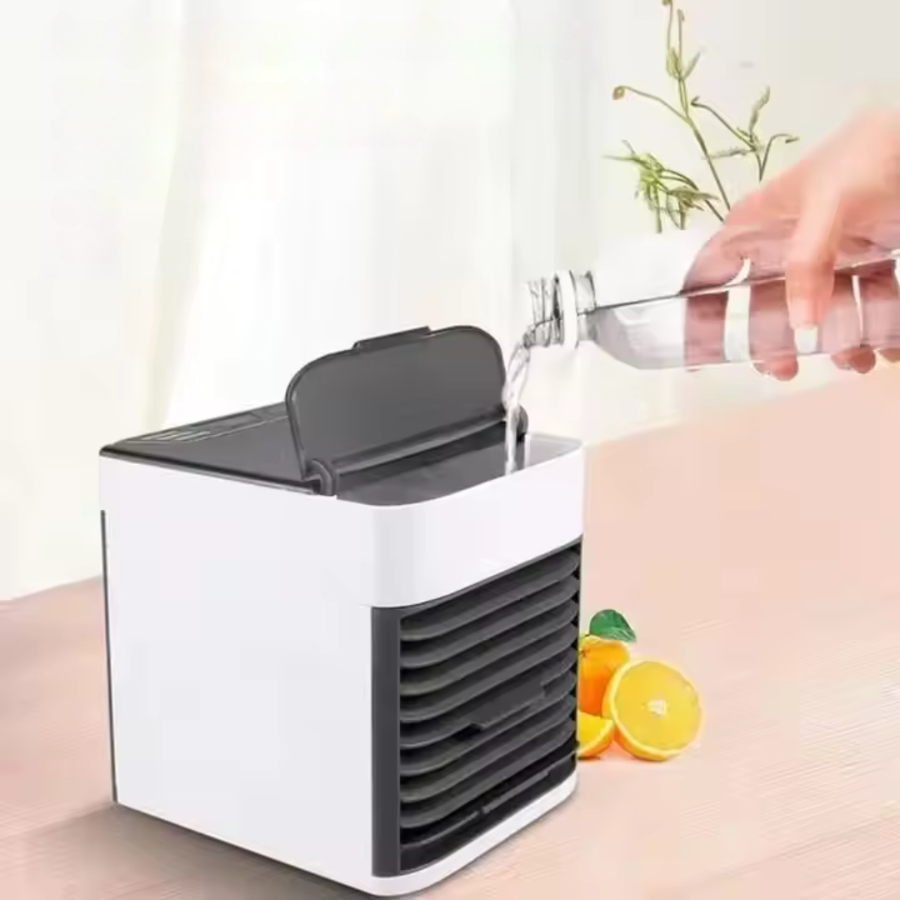 KLIMATOR MINI NA WODĘ I LÓD USB PRZENOŚNY MAŁY WENTYLATOR NAWILŻACZ 3W1