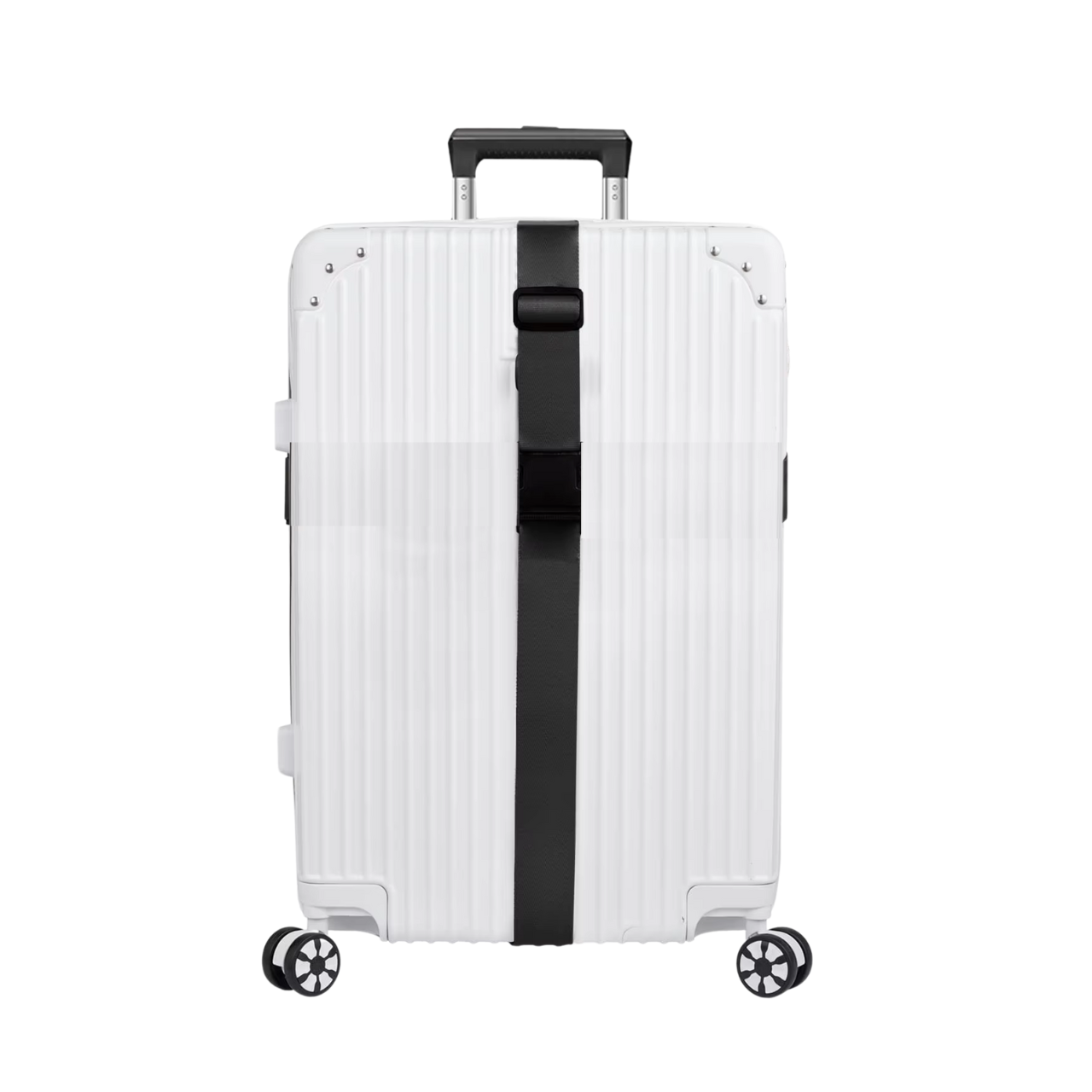 PAS DO WALIZKI ZABEZPIECZAJĄCY SPINAJĄCY BAGAŻ PODRÓŻNY POJEDYNCZY CZARNY