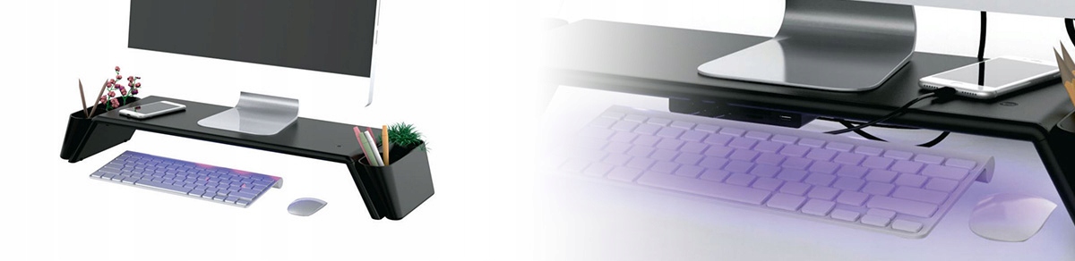 Podstawka pod monitor ekran nadstawka z indukcją UV SPP-104B czarna