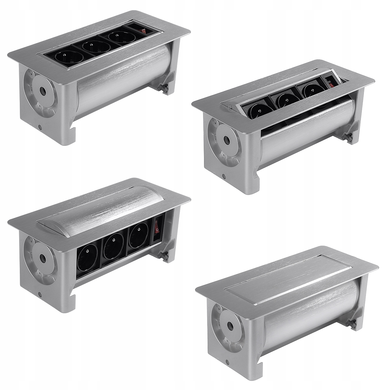 Gniazdo blatowe do biurka wpuszczane obrotowe mediaport 230v SPS-O33S