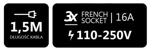 Gniazdo blatowe rozsuwane wpuszczane do blatu mediaport 230v SPS-S33B