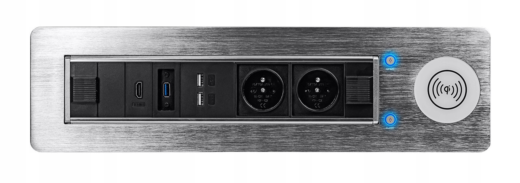 Gniazdo obrotowe blatowe do biurka mediaport indukcja HDMI SPS-E25S