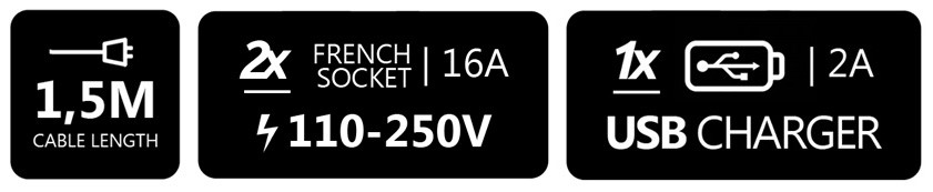 Gniazdo blatowe do biurka chowane rozsuwany mediaport USB SPS-S24S