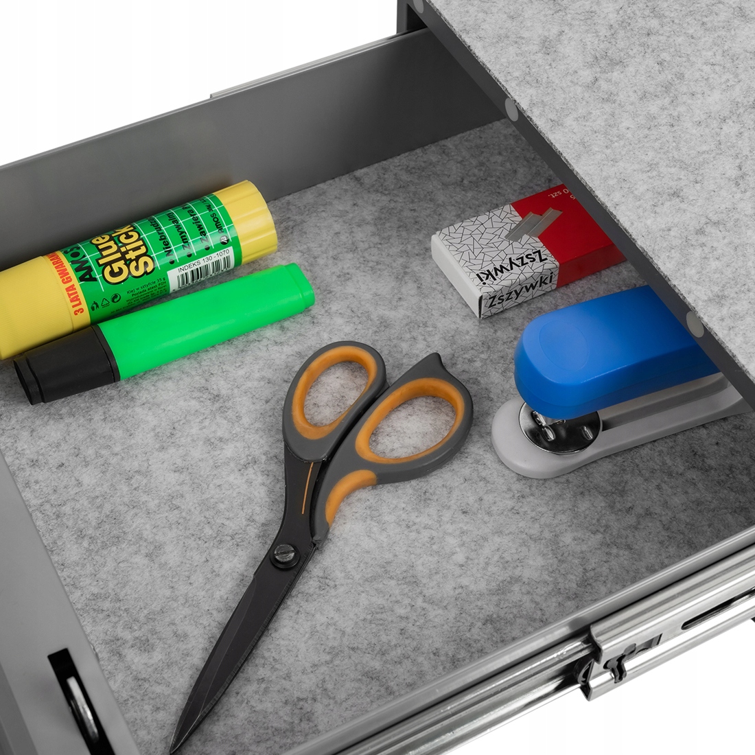 Podblatowa szuflada kontenerek półka pod biurko SPB-121W biały