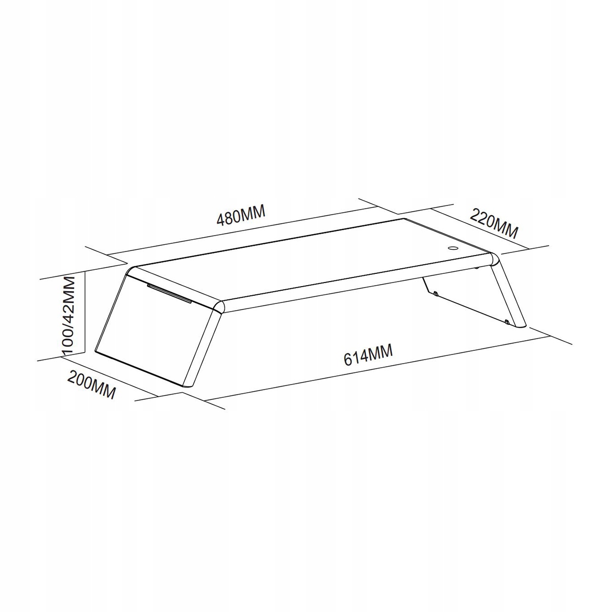 Podstawka pod monitor ekran nadstawka z indukcją UV SPP-104B czarna