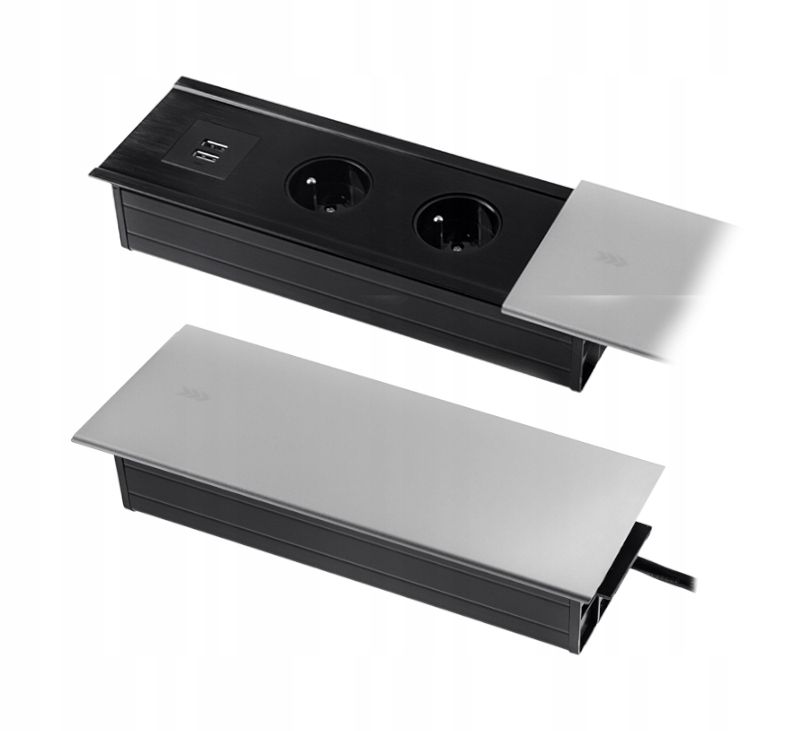 Gniazdo blatowe do biurka chowane rozsuwany mediaport USB SPS-S24S