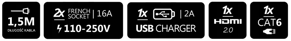 Gniazdo obrotowe wpuszczane do biurka mediaport 230v SPS-O26S