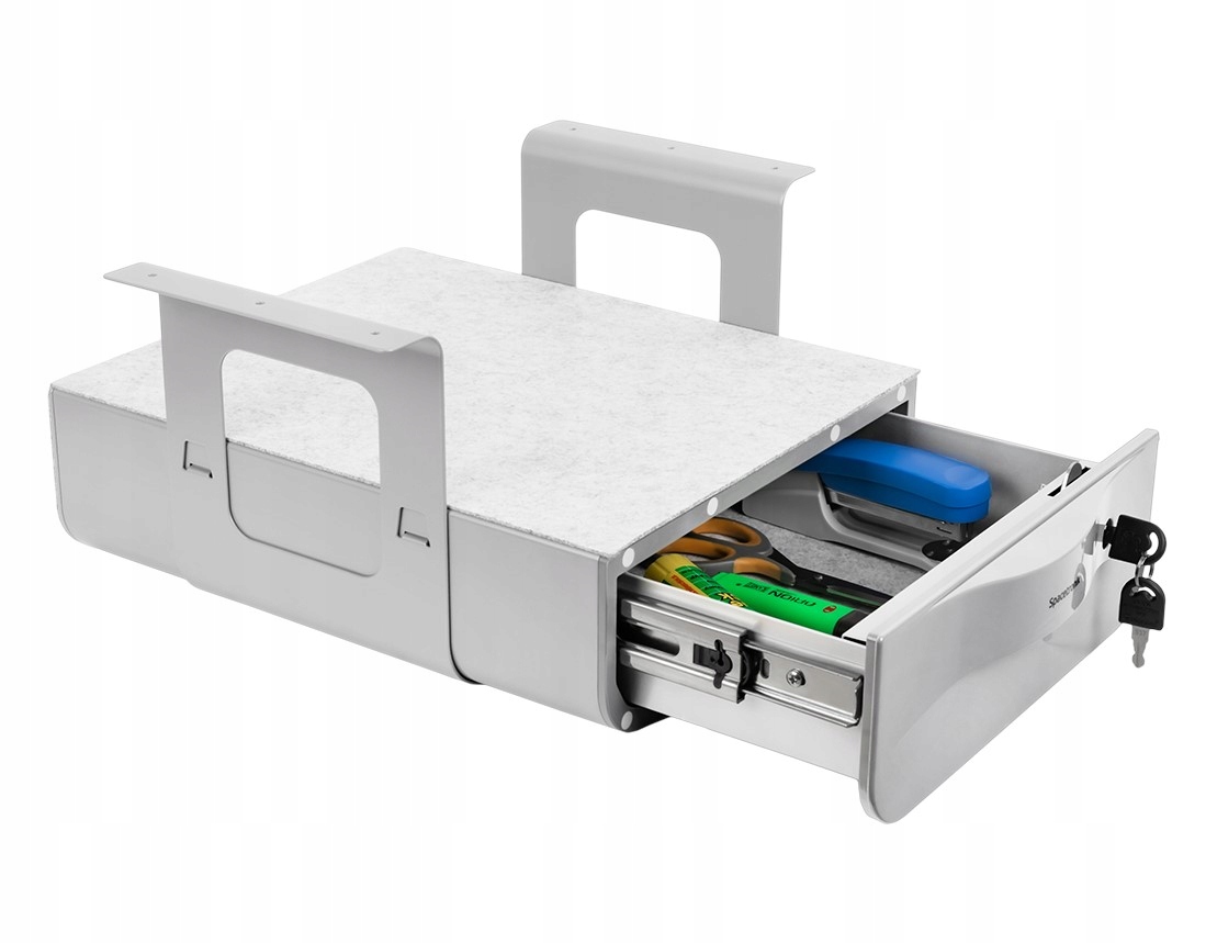 Podblatowa szuflada kontenerek półka pod biurko SPB-121W biały