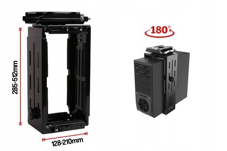 Uchwyt na komputer PC stacjonarny pod biurko blat SPB-101B (czarny)