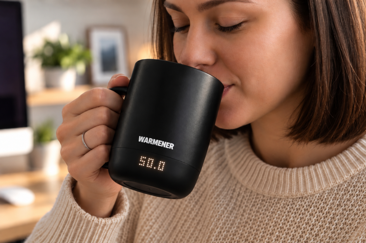 Warmener HeatMug — wyświetlacz LED