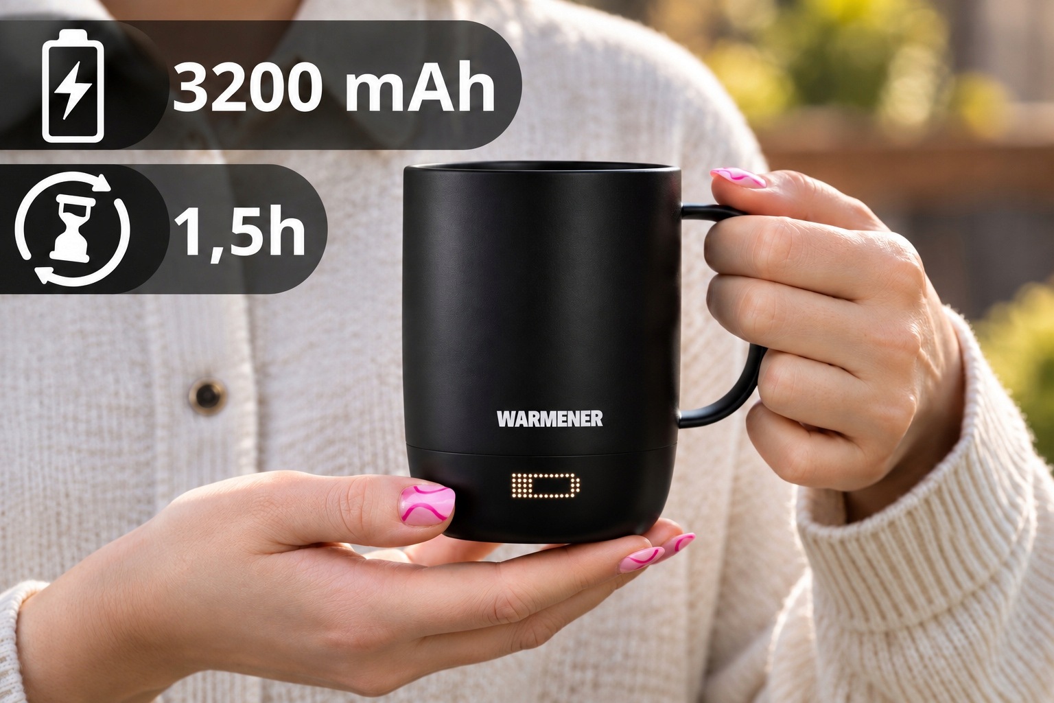 Warmener HeatMug — podgrzewanie na akumulatorze
