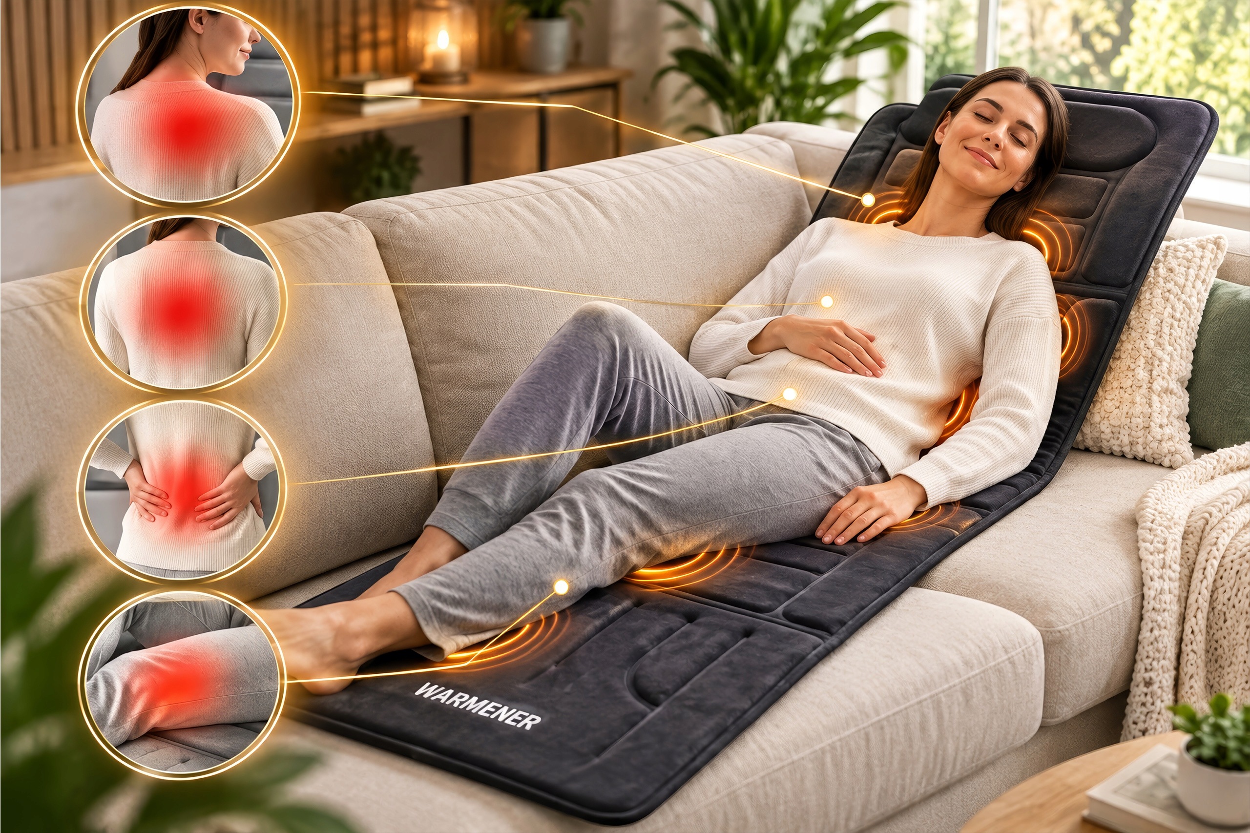 Warmener HeatMat Lite — cztery strefy masażu