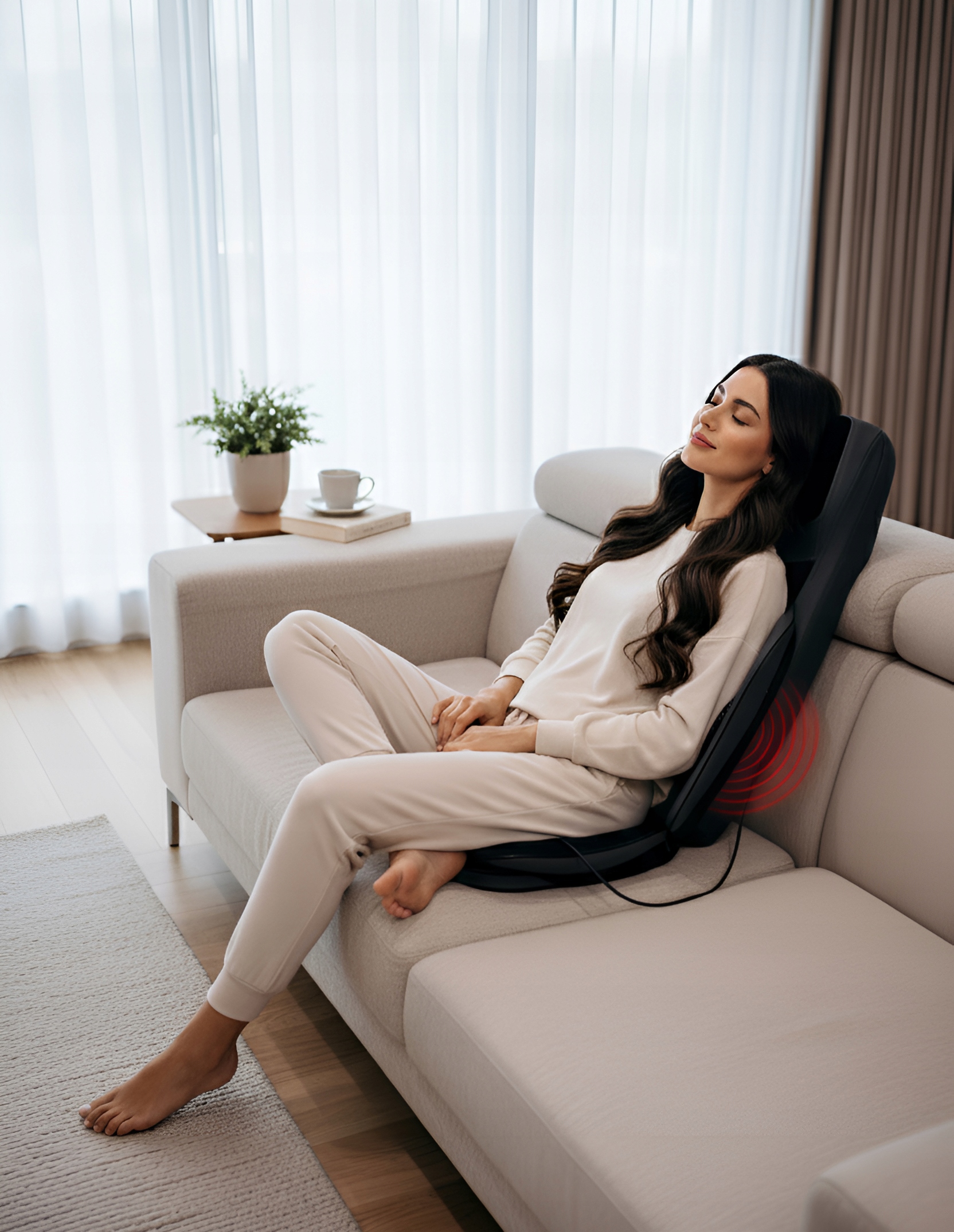 Widok całej maty masującej HeatMat Pro Warmener™ z zaznaczonymi strefami