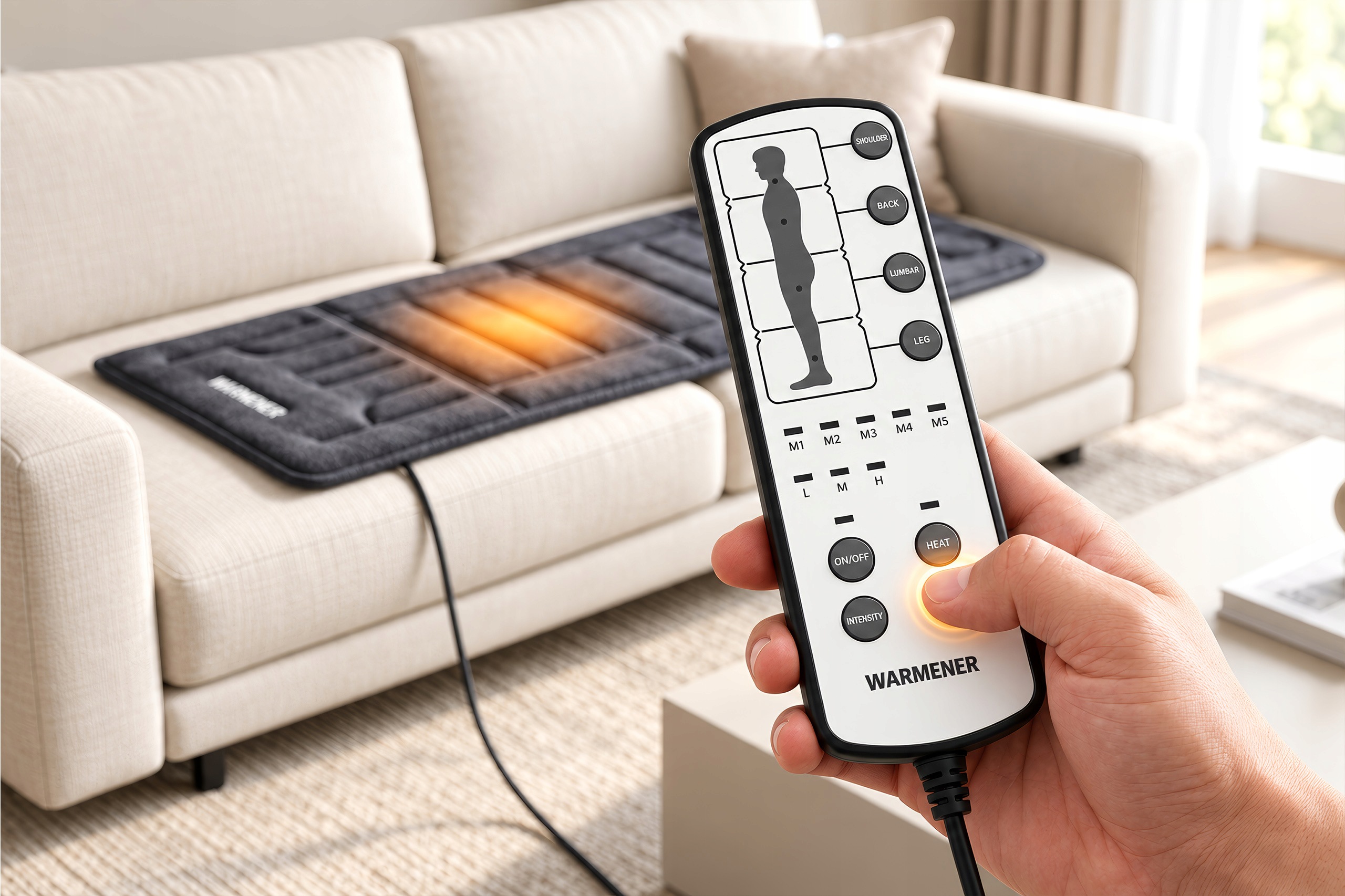 Warmener HeatMat Lite — mata masująca z pilotem