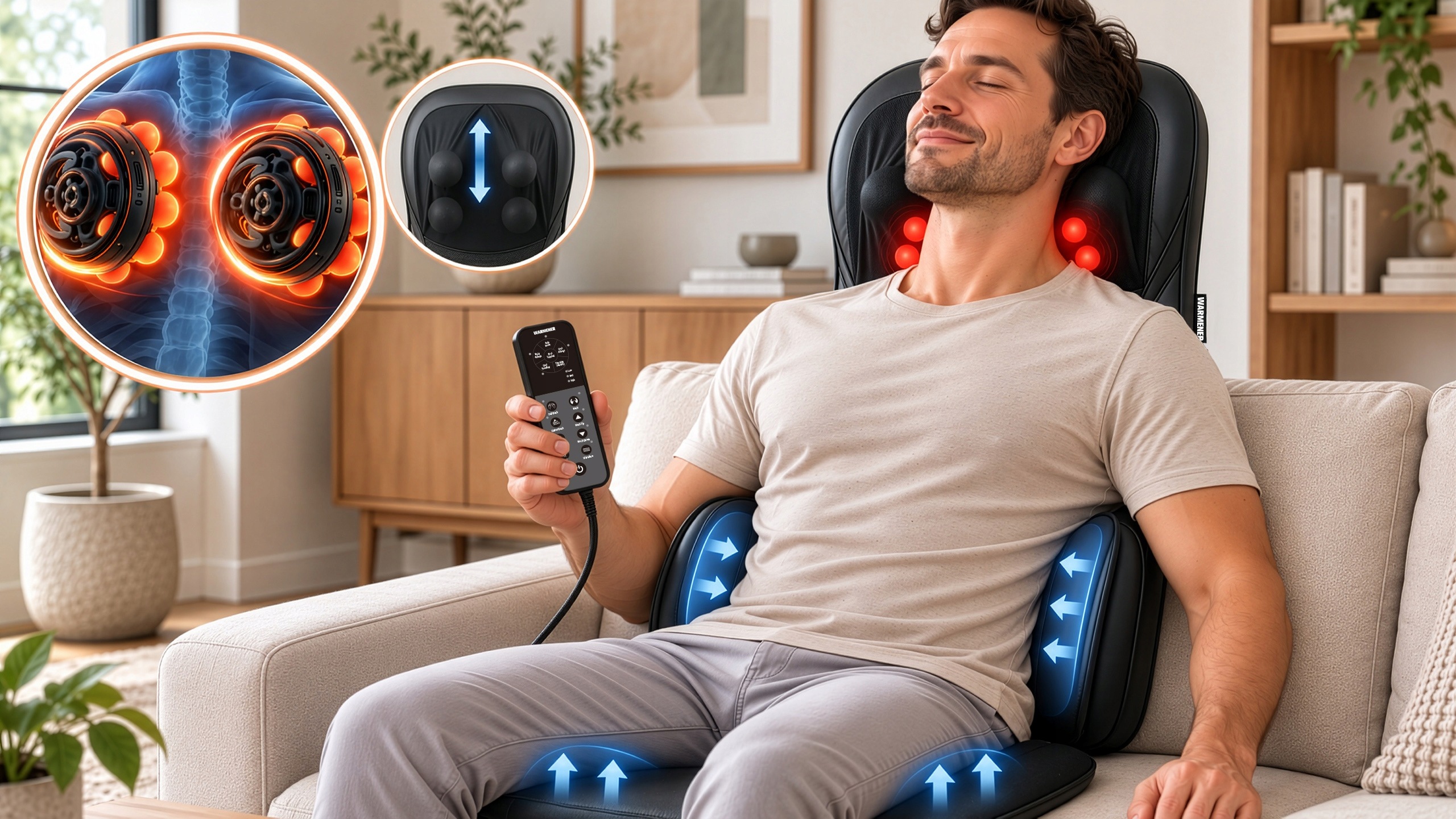 Warmener PhysioMat Air Pro — regulowany masaż karku