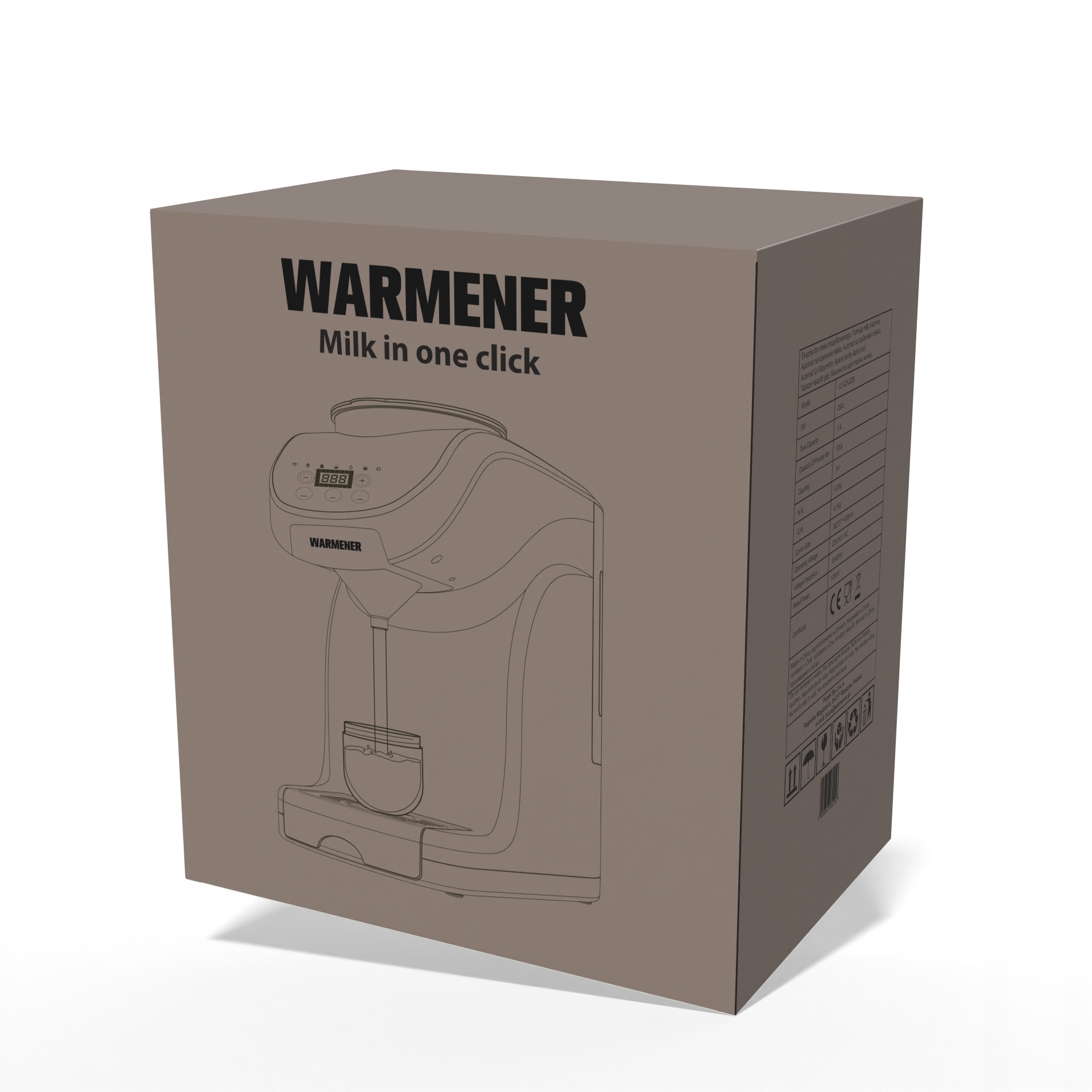 Pełny zestaw Warmener™: ekspres, szczoteczka, zasilacz i instrukcja