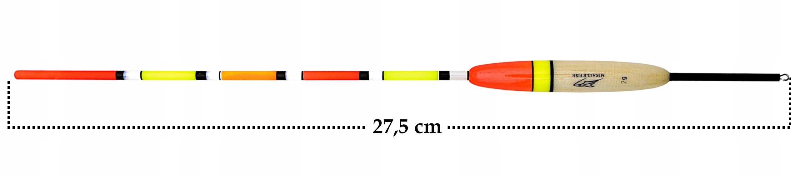 Spławik Przelotowy Miracle Fish wyporność 2 g wysokość 27,5 cm