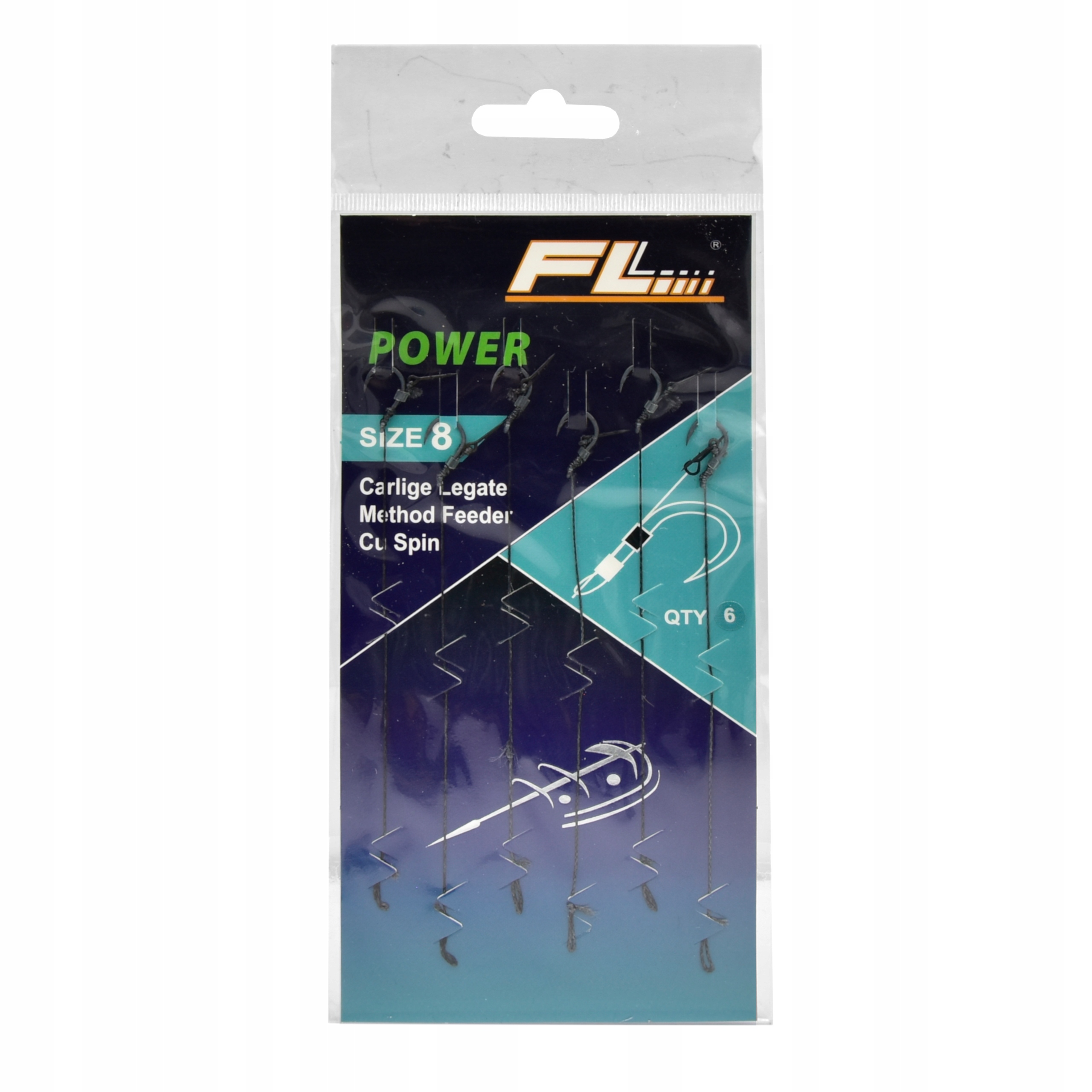 Haczyki Method Feeder na przyponie z igłą # 8