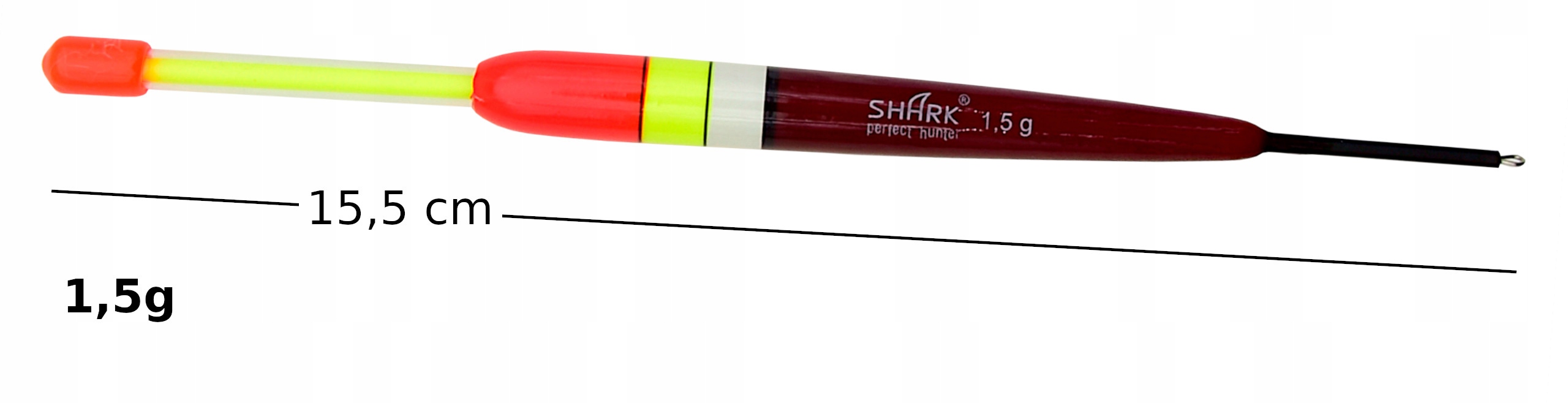 Spławik Przelotowy z BALSY SHARK 1,5 g/15,5 cm gniazdo na nasadkę świecącą