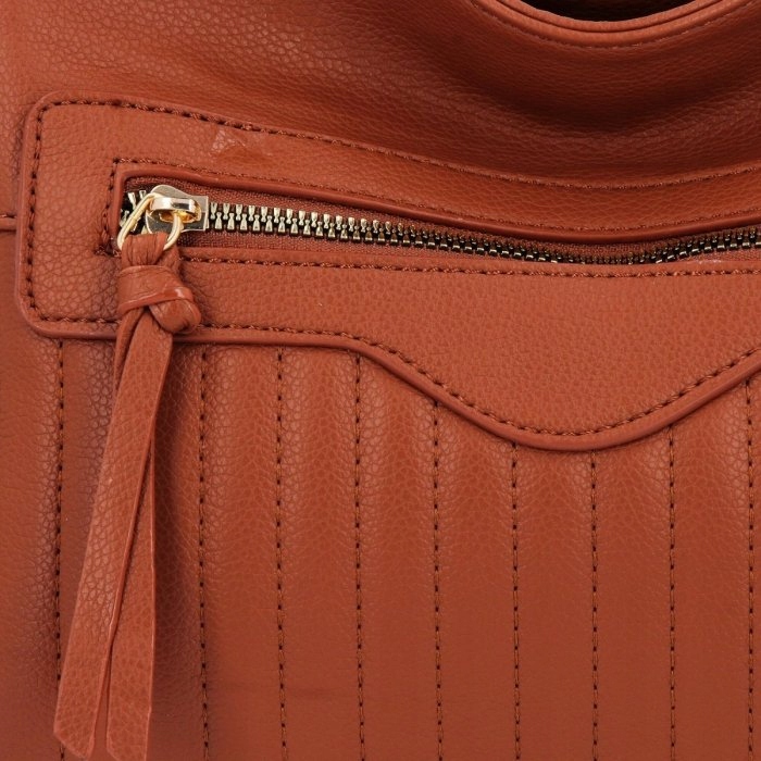 Herisson - torebka worek zamek przeszycia brązowy 1052L2089