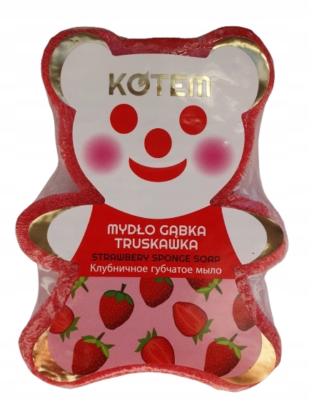 Kotem - mydełko gąbka do kąpieli Miś truskawka 130g