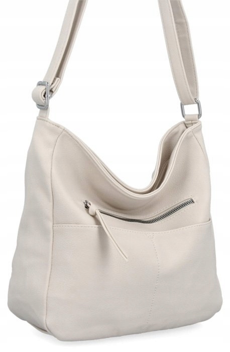 Herisson - torebka worek zamek skóra ekologiczna beżowy 1052L2086