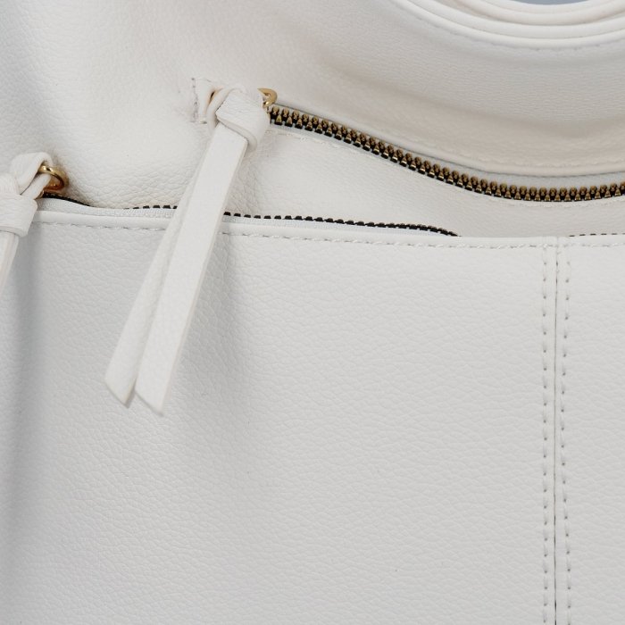 Herisson - torebka worek zamek skóra ekologiczna biały 1052L2080