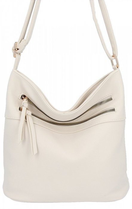 Herisson - torebka worek dwa zamki skóra ekologiczna beżowy 1052L2073