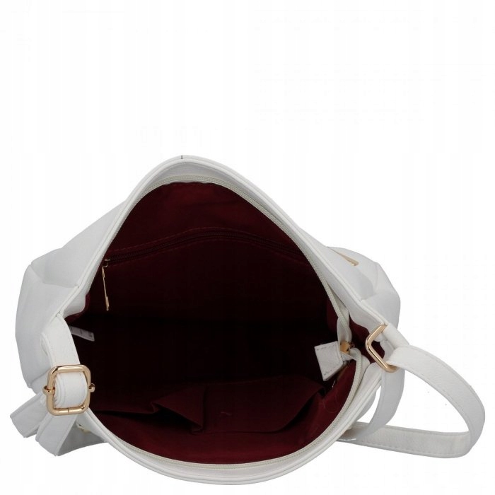 Herisson - torebka worek zamek skóra ekologiczna biały 1052L2087