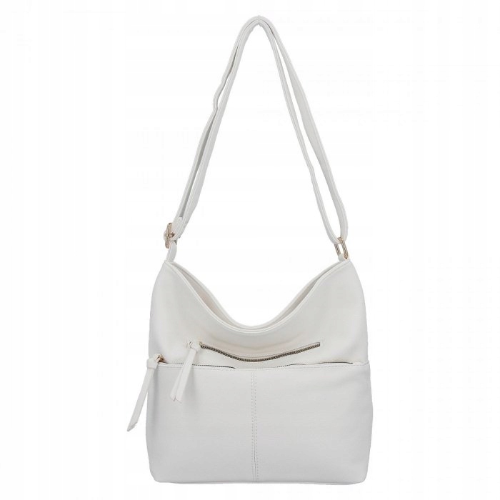 Herisson - torebka worek zamek skóra ekologiczna biały 1052L2080