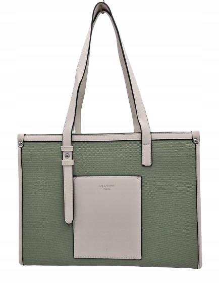 Gallantry Paris - torebka skóra ekologiczna płótno kremowo-zielona R-1645