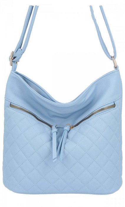 Herisson torebka worek zamek skóra ekologiczna pikowana błękitny 1052L2091