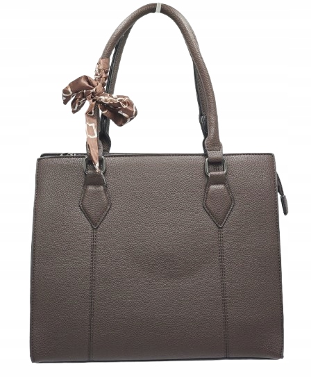 Erick Style - torebka shopper skóra ekologiczna brązowy czekolada D3659
