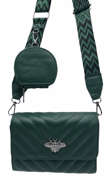 Victoria J. - torebka przeszycia pszczoła pasek BOHO zielony VJ-942