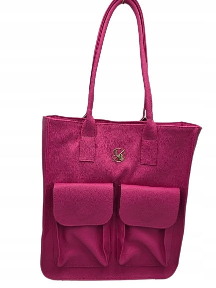 Laura Biaggi - pojemna torebka shopper dwie kieszenie fuksja AB319