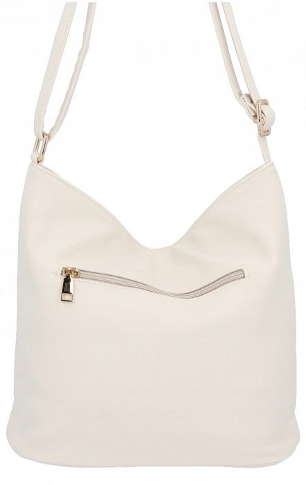 Herisson - torebka worek dwa zamki skóra ekologiczna beżowy 1052L2073