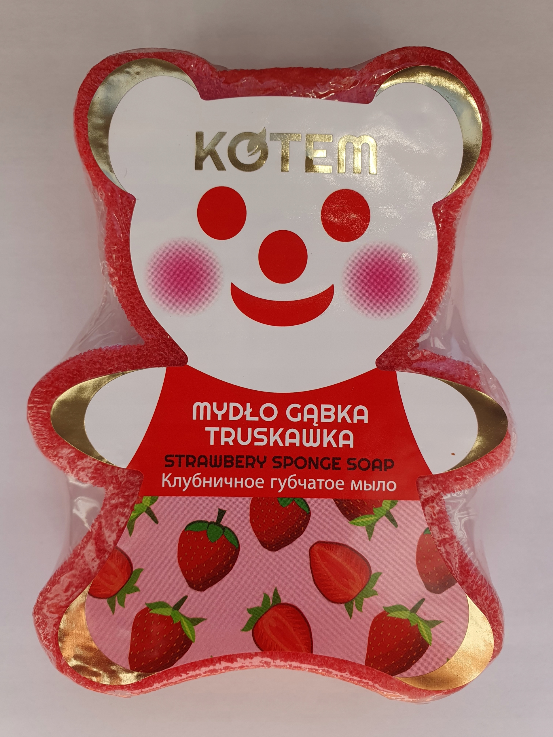 Kotem - mydełko gąbka do kąpieli Miś truskawka 130g