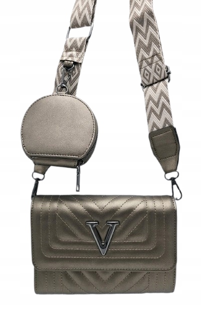 Victoria J. - torebka listonoszka przeszycia pasek BOHO złoty VJ-944